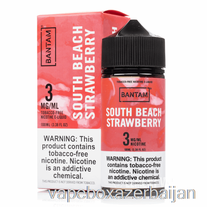 E-Juice Vape South Beach Strawberry - Bantam Vape - 100mL 0mg